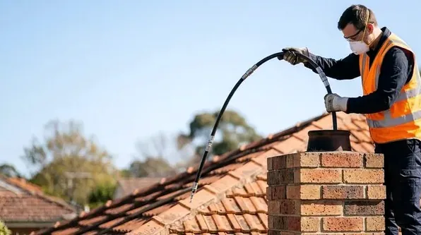 Installing a chimney liner on a raised home in Union Beach